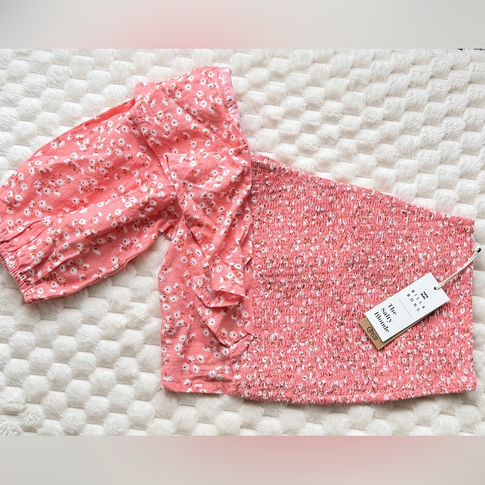 NEW Billabong Pink Floral Crop Top
